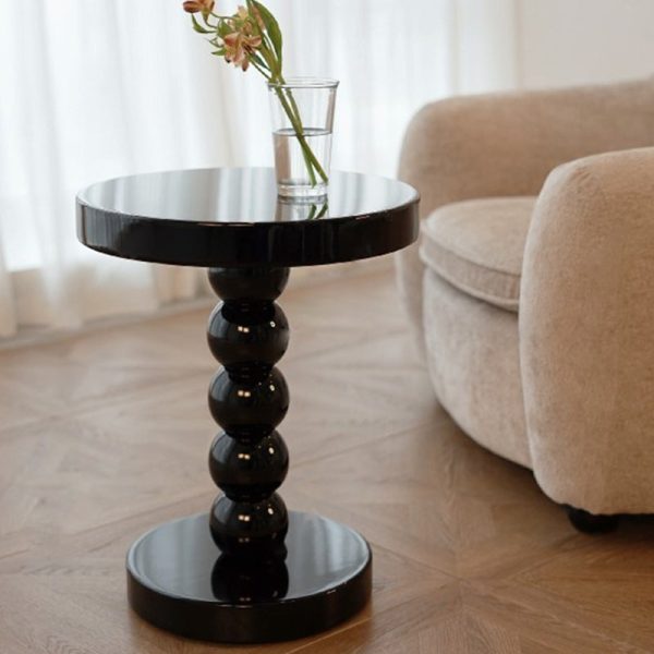 Traditional Vintage Round Beaded Wooden Coffee Table For Living Room - Image 23