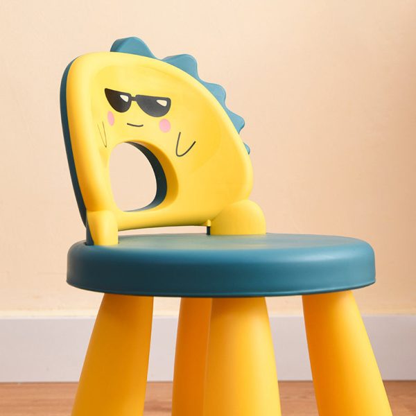 Contemporary Creative Childlike Dinosaur Plastic Round Footstool Backrest For Living Room - Image 9