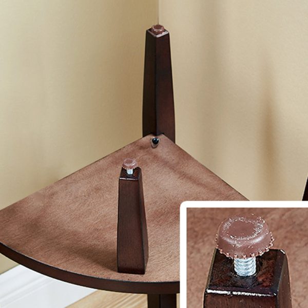 Contemporary Retro Triangle Rubber Wood Side Table 2-Tier For Living Room - Image 8
