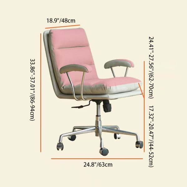 Modern Minimalist Square Upholstered Striped Carbon Steel Desk Chair Backrest Armrest For Home Office - Image 4
