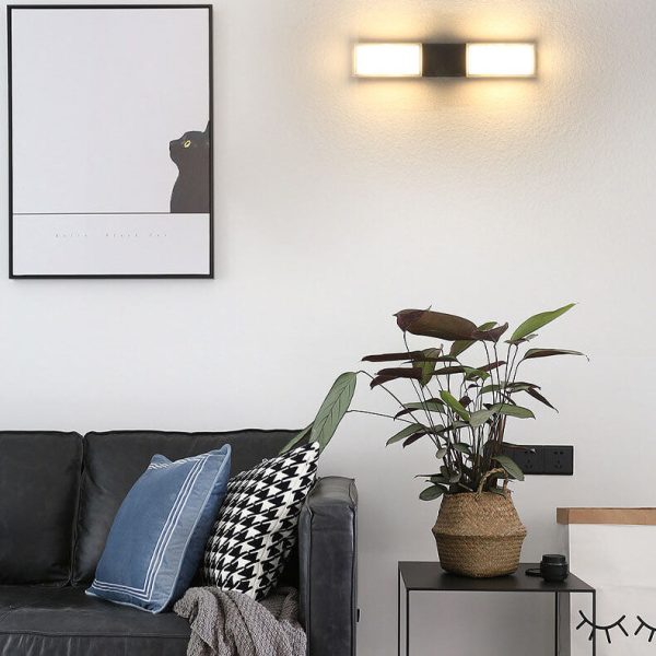 Modern Simple Rectangular Aluminum PC Induction Outdoor Waterproof LED Wall Sconce Lamp - Image 3