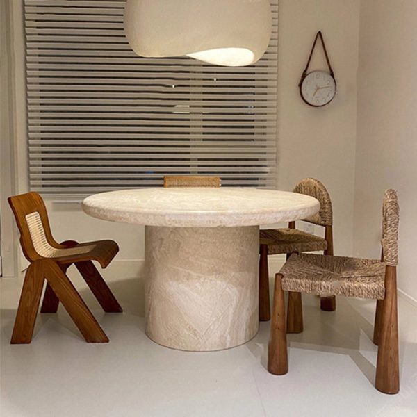 Traditional Vintage Square Wood Rattan Chair Backrest Armless For Living Room - Image 12