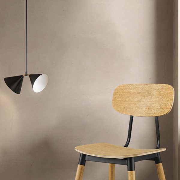 Contemporary Scandinavian Square Wood Iron Chair Backrest Armless For Living Room - Image 7