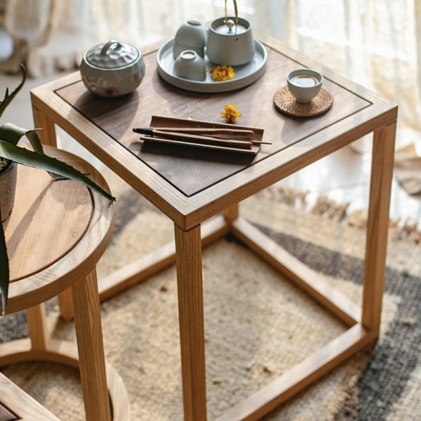 Modern Simplicity Round Triangle Square Wood End Table For Living Room - Image 8