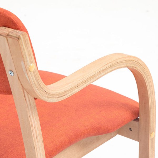 Modern Simplicity Fabric Wood Sponge Square Curved Dining Chair Backrest Armrest For Dining Room - Image 10