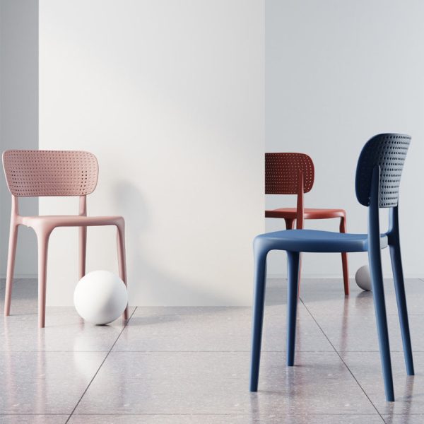 Contemporary Creative Rectangular Plastic Chair Backrest Armless For Living Room - Image 12