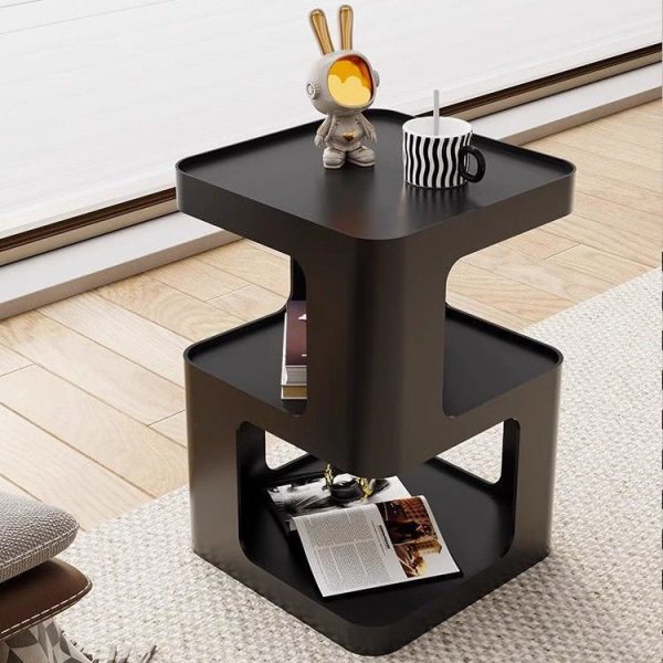Contemporary Nordic Square Rectangular Iron End Table 3-Tier For Living Room - Image 7