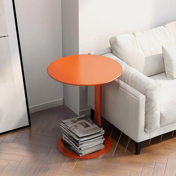 Modern Minimalist Round Metal End Table For Living Room - Image 9