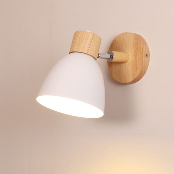 Modern Minimalist Solid Color Macaron Iron Wood 1-Light Wall Sconce Lamp - Image 10