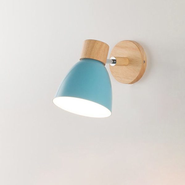Modern Minimalist Solid Color Macaron Iron Wood 1-Light Wall Sconce Lamp - Image 14