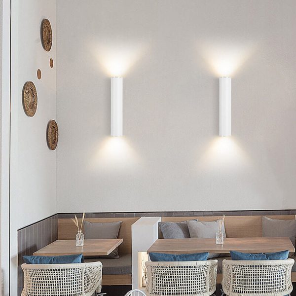 Simple Aluminum Cylindrical 2-Light Wall Sconce Lamp - Image 2