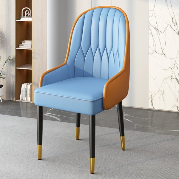 Modern Simplicity Leather Sponge Carbon Steel Metal Square Dining Chair Backrest Armrest For Dining Room - Image 7