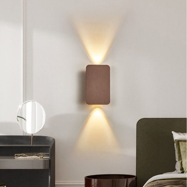 Nordic Minimalist Aluminum Rectangular Flat Panel 2-Light LED Wall Sconce Lamp - Image 8