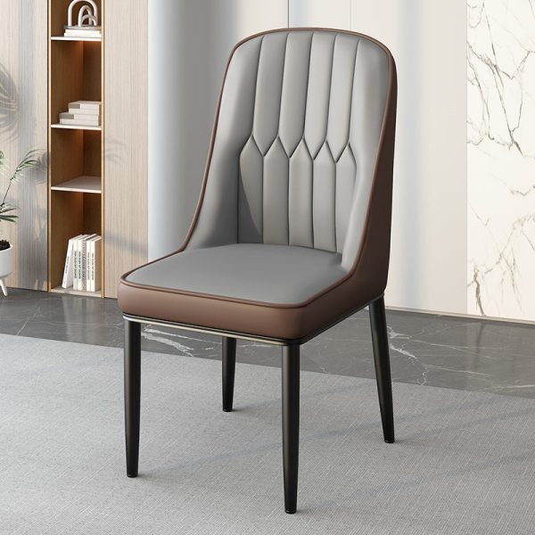 Modern Simplicity Leather Sponge Carbon Steel Metal Square Dining Chair Backrest Armrest For Dining Room - Image 24