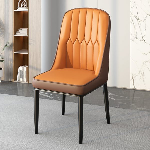 Modern Simplicity Leather Sponge Carbon Steel Metal Square Dining Chair Backrest Armrest For Dining Room - Image 26