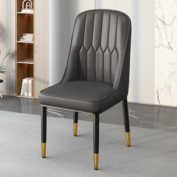 Modern Simplicity Leather Sponge Carbon Steel Metal Square Dining Chair Backrest Armrest For Dining Room - Image 31