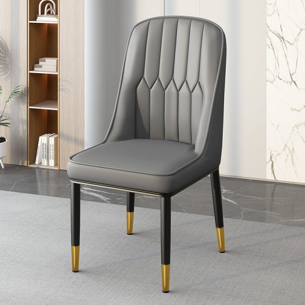 Modern Simplicity Leather Sponge Carbon Steel Metal Square Dining Chair Backrest Armrest For Dining Room - Image 32