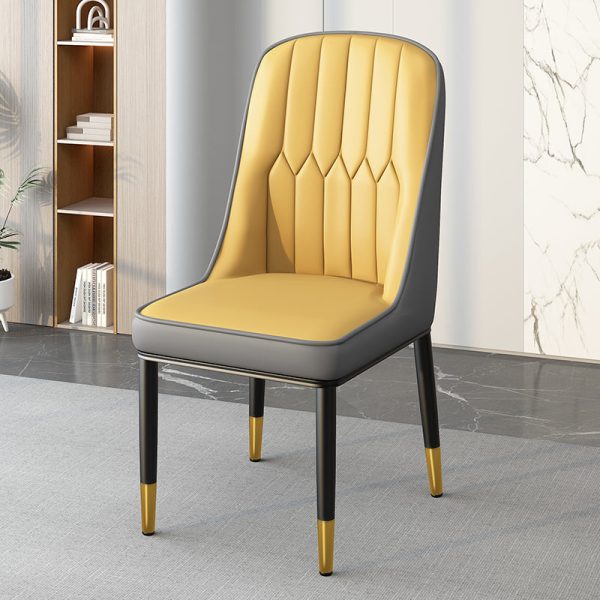 Modern Simplicity Leather Sponge Carbon Steel Metal Square Dining Chair Backrest Armrest For Dining Room - Image 34