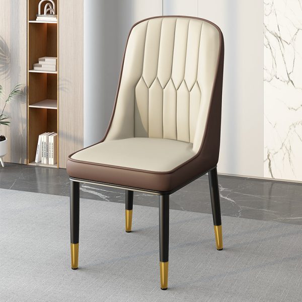 Modern Simplicity Leather Sponge Carbon Steel Metal Square Dining Chair Backrest Armrest For Dining Room - Image 36