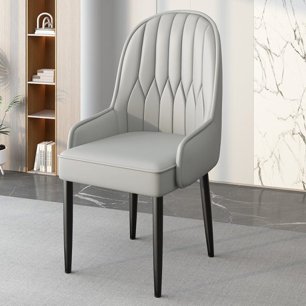 Modern Simplicity Leather Sponge Carbon Steel Metal Square Dining Chair Backrest Armrest For Dining Room - Image 39