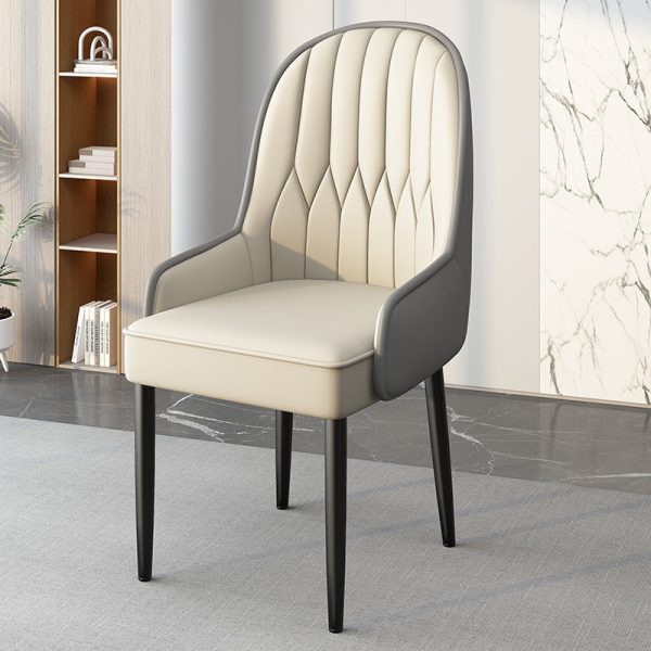 Modern Simplicity Leather Sponge Carbon Steel Metal Square Dining Chair Backrest Armrest For Dining Room - Image 38