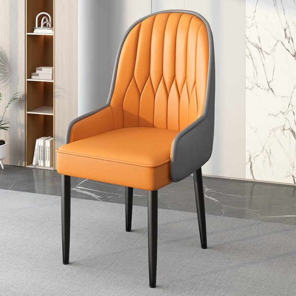 Modern Simplicity Leather Sponge Carbon Steel Metal Square Dining Chair Backrest Armrest For Dining Room - Image 44