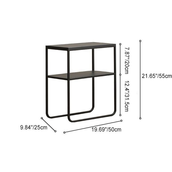 Modern Simplicity Rectangular Frame Iron Side Table 4-Leg For Living Room - Image 4