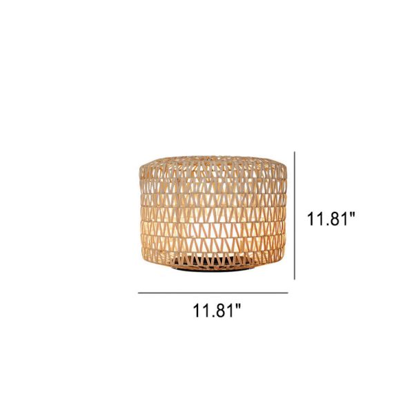 Japanese Simple Rattan Column Waterproof 1-Light Outdoor Lawn Floor Lamp - Image 6