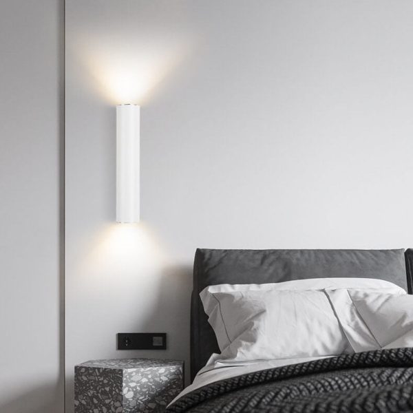 Simple Aluminum Cylindrical 2-Light Wall Sconce Lamp - Image 8