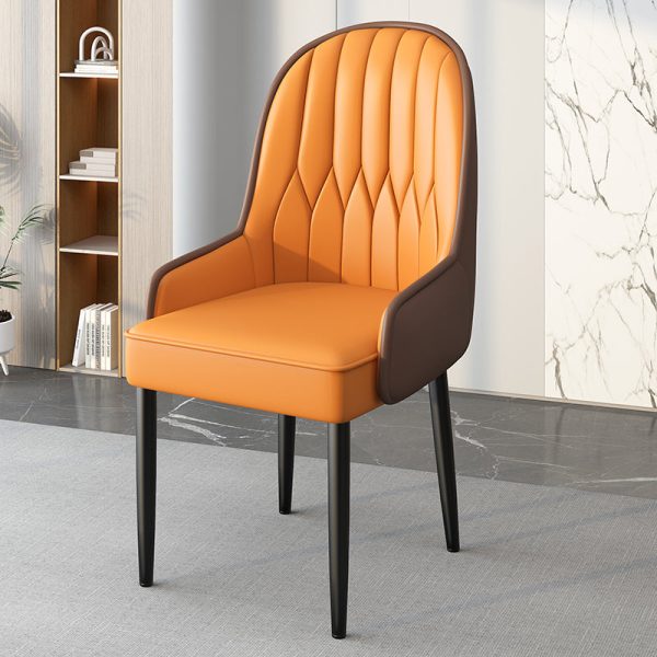Modern Simplicity Leather Sponge Carbon Steel Metal Square Dining Chair Backrest Armrest For Dining Room - Image 45