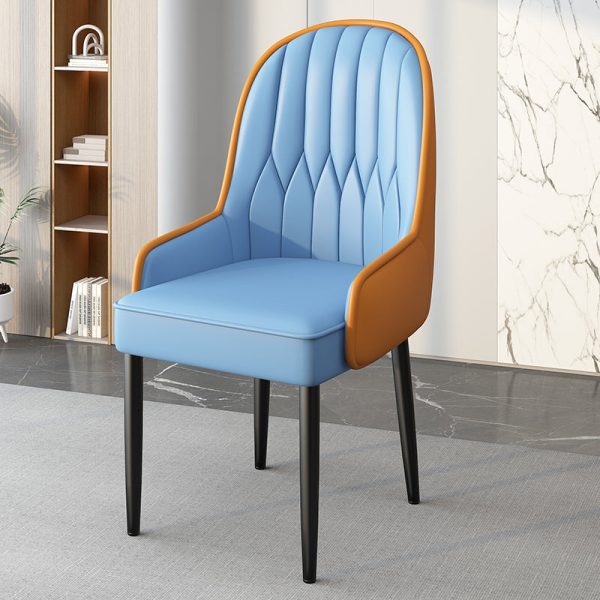 Modern Simplicity Leather Sponge Carbon Steel Metal Square Dining Chair Backrest Armrest For Dining Room - Image 46