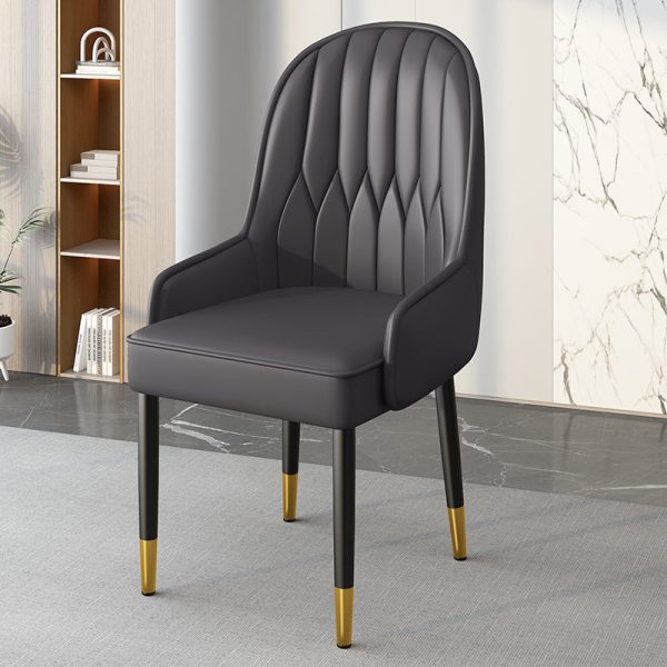 Modern Simplicity Leather Sponge Carbon Steel Metal Square Dining Chair Backrest Armrest For Dining Room - Image 5