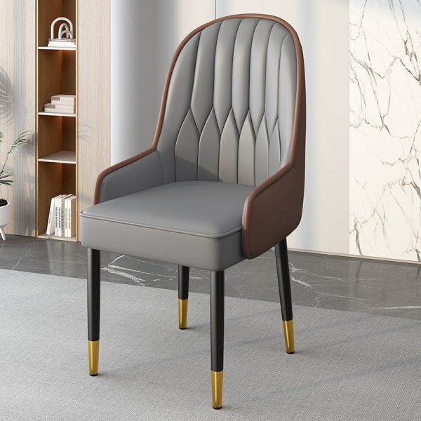 Modern Simplicity Leather Sponge Carbon Steel Metal Square Dining Chair Backrest Armrest For Dining Room - Image 6