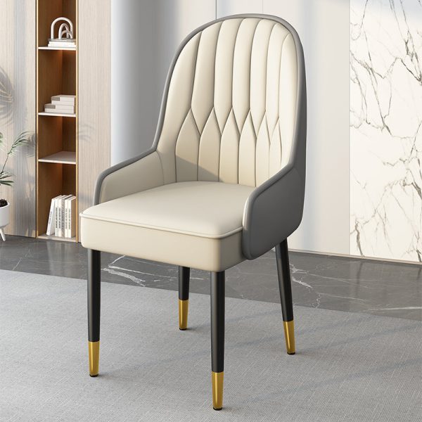 Modern Simplicity Leather Sponge Carbon Steel Metal Square Dining Chair Backrest Armrest For Dining Room - Image 48
