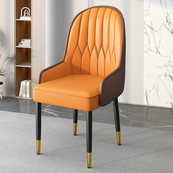Modern Simplicity Leather Sponge Carbon Steel Metal Square Dining Chair Backrest Armrest For Dining Room - Image 51