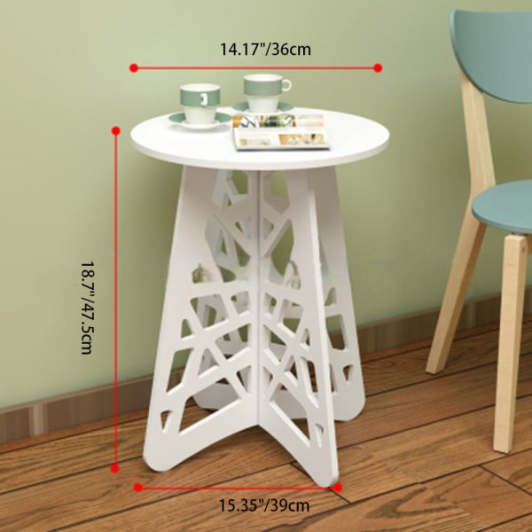 Contemporary Creative Round Rectangular Basket Base Wood Board End Table 1-Storage For Living Room - Image 4