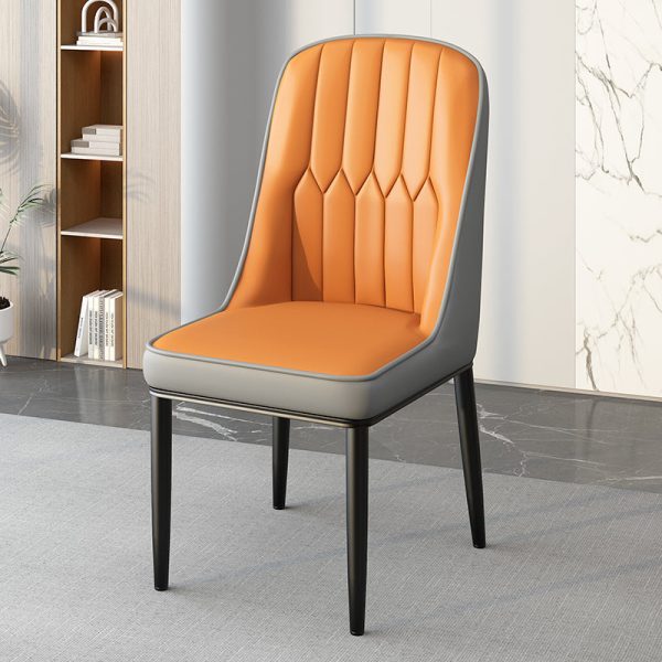 Modern Simplicity Leather Sponge Carbon Steel Metal Square Dining Chair Backrest Armrest For Dining Room - Image 20
