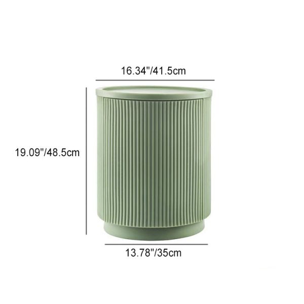 Modern Minimalist Cylinder PE Plastic Nightstand 2-Cabinet For Bedroom - Image 4