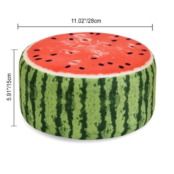 Contemporary Creative Fruit Pattern Round Fabric Pouf Footstool For Living Room - Image 5