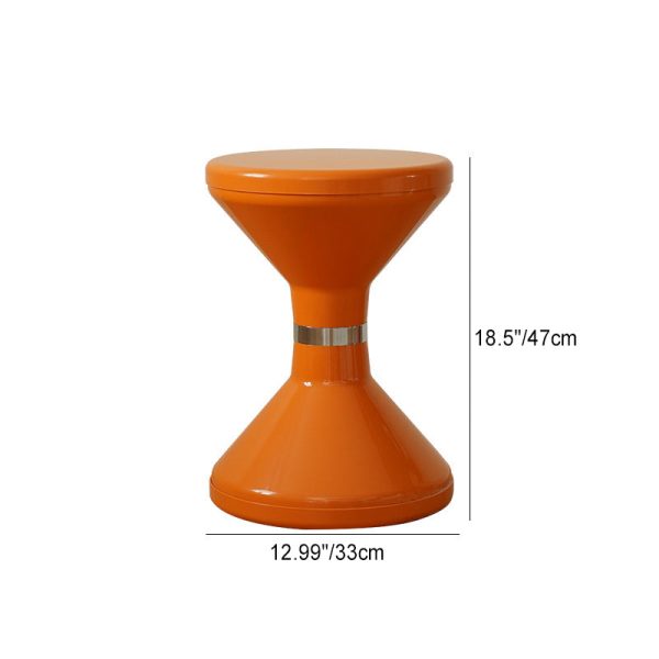 Contemporary Scandinavian ABS Round Hourglass End Table Portable For Living Room - Image 4