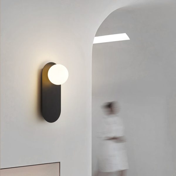 Nordic Minimalist Glass Ring Base 1-Light Wall Sconce Lamp - Image 2