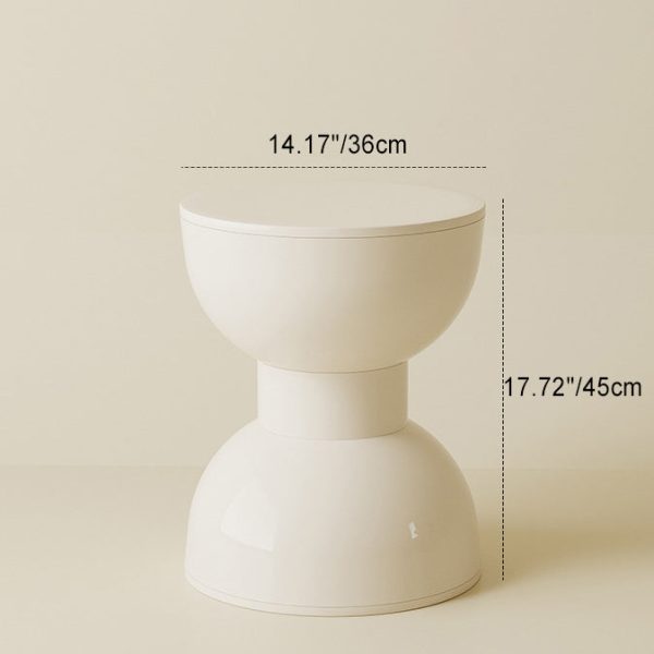 Contemporary Scandinavian Macaron Hourglass Shape Plastic Footstool For Entryways - Image 5
