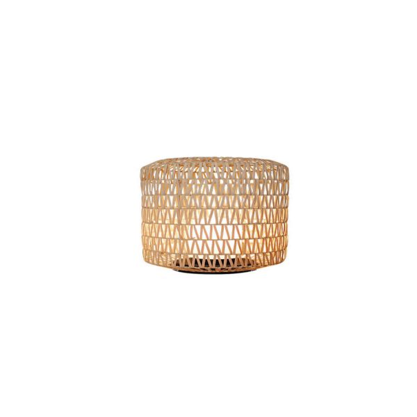 Japanese Simple Rattan Column Waterproof 1-Light Outdoor Lawn Floor Lamp - Image 9
