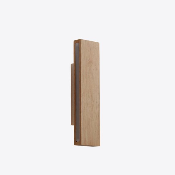 Japanese Minimalist Log Rectangular Flat Rotatable LED Wall Sconce Lamp - Image 12
