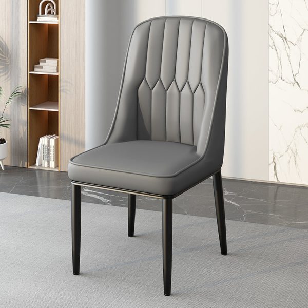 Modern Simplicity Leather Sponge Carbon Steel Metal Square Dining Chair Backrest Armrest For Dining Room - Image 21