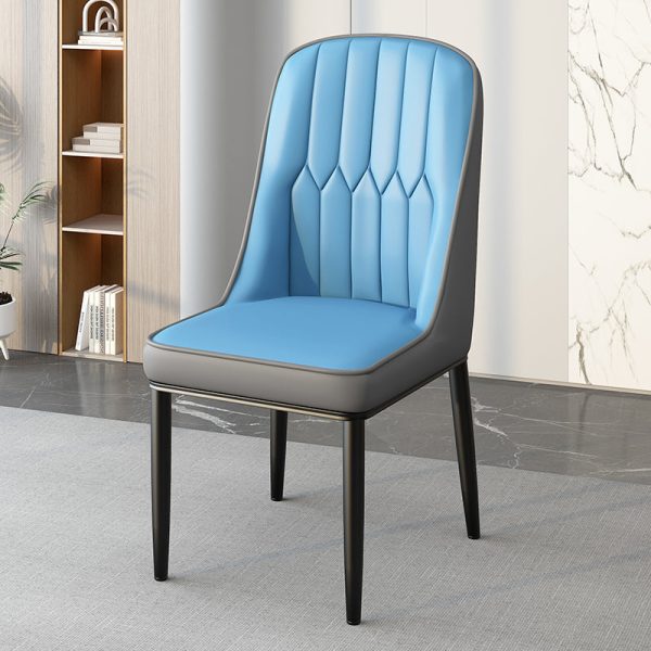 Modern Simplicity Leather Sponge Carbon Steel Metal Square Dining Chair Backrest Armrest For Dining Room - Image 22