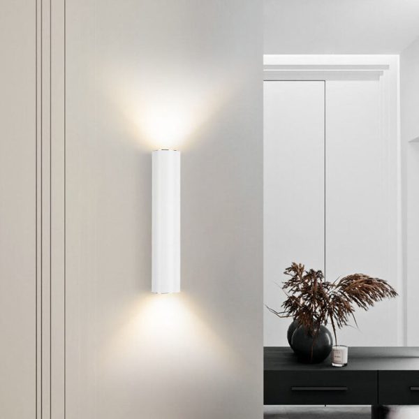 Simple Aluminum Cylindrical 2-Light Wall Sconce Lamp - Image 6