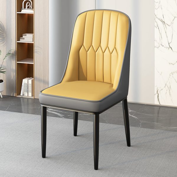 Modern Simplicity Leather Sponge Carbon Steel Metal Square Dining Chair Backrest Armrest For Dining Room - Image 23
