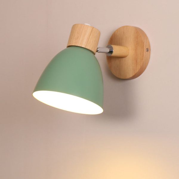 Modern Minimalist Solid Color Macaron Iron Wood 1-Light Wall Sconce Lamp - Image 15
