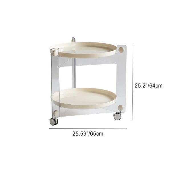 Contemporary Scandinavian Tray Top ABS Triangle Frame Movable End Table 2-Tier For Living Room - Image 5